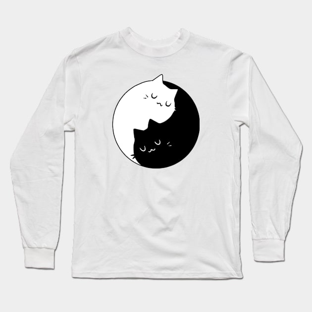 The Yin Yang Cats Long Sleeve T-Shirt by Sugarori